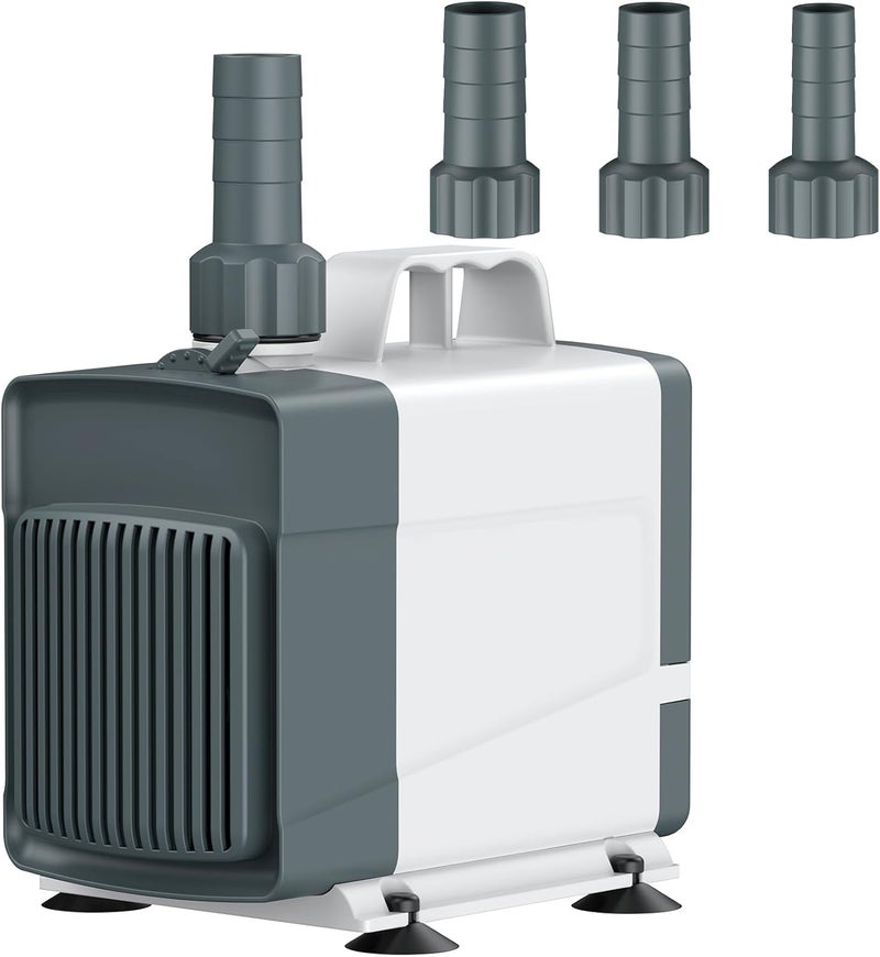 Pawfly 1060 GPH Fountain Pump, 85 W Submersible Water Pump with 14.8 ft. High Lift and 3 Nozzles, Quiet Water Fountain Pump for Aquarium Fish Tank Waterfall Pond & Hydroponics - Image 1
